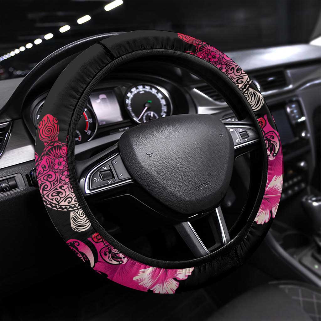 Hawaiian Hibiscus Turtle and Tropical Flower Steering Wheel Cover Sweet Vibe