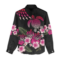 Hawaiian Hibiscus Turtle and Tropical Flower Women Casual Shirt Sweet Vibe