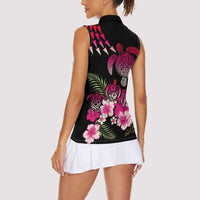 Hawaiian Hibiscus Turtle and Tropical Flower Women Sleeveless Polo Shirt Sweet Vibe