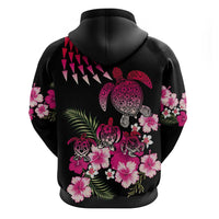 Hawaiian Hibiscus Turtle and Tropical Flower Zip Hoodie Sweet Vibe