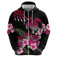 Hawaiian Hibiscus Turtle and Tropical Flower Zip Hoodie Sweet Vibe
