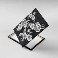Hawaiian-Polynesian Art Tattoo Canvas Wall Art Hibiscus and Plumeria Grayscale