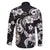 Hawaiian-Polynesian Art Tattoo Family Matching Mermaid Dress and Hawaiian Shirt Hibiscus and Plumeria Grayscale