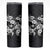 Hawaiian-Polynesian Art Tattoo Skinny Tumbler Hibiscus and Plumeria Grayscale