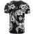 Hawaiian-Polynesian Art Tattoo T Shirt Hibiscus and Plumeria Grayscale