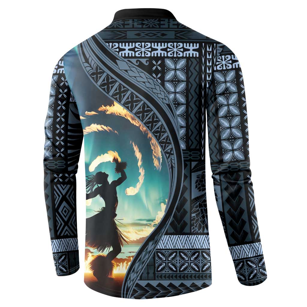 Samoan Siapo Motif and Siva Afi Dance Button Sweatshirt