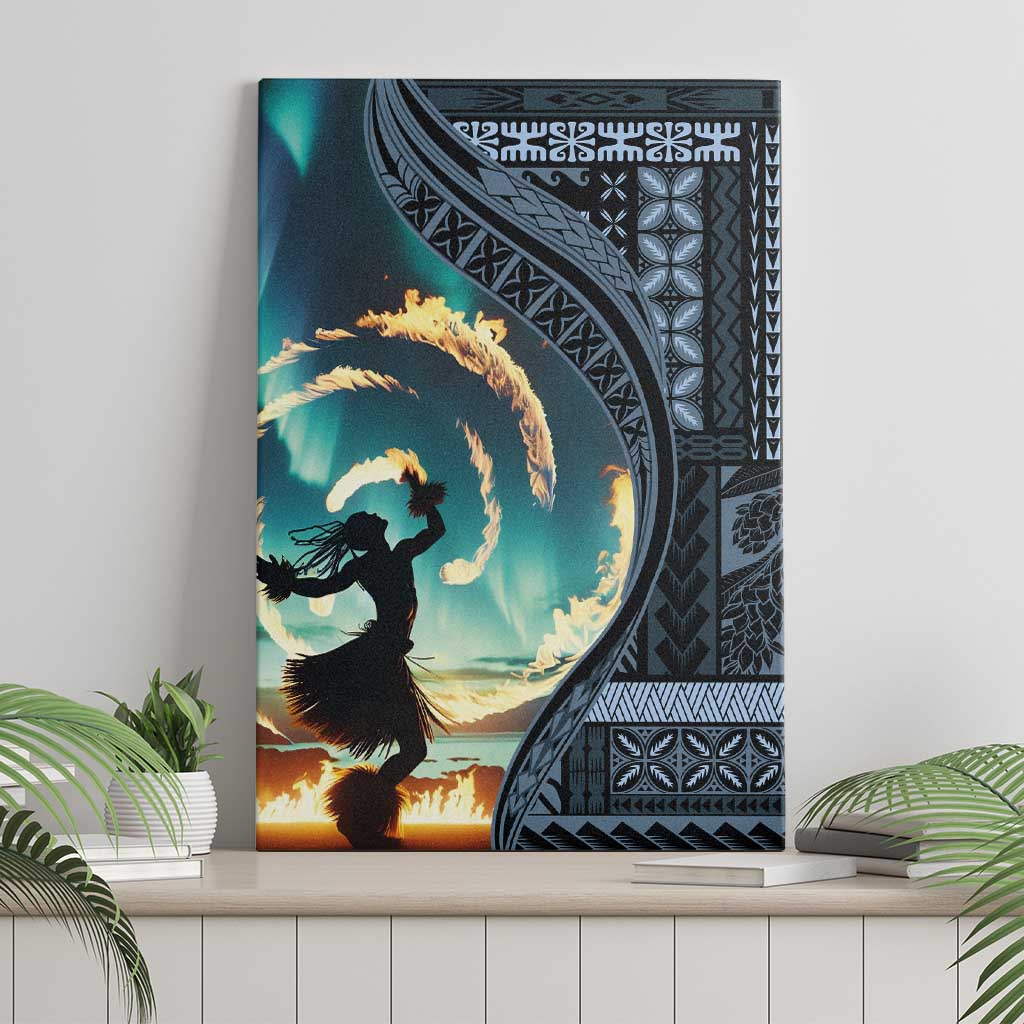 Samoan Siapo Motif and Siva Afi Dance Canvas Wall Art