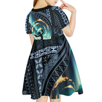 Samoan Siapo Motif and Siva Afi Dance Kid Short Sleeve Dress