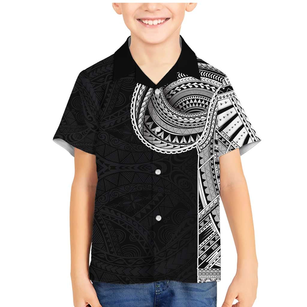 Samoan Art Tattoo Polynesian Pattern Family Matching Mermaid Dress and Hawaiian Shirt