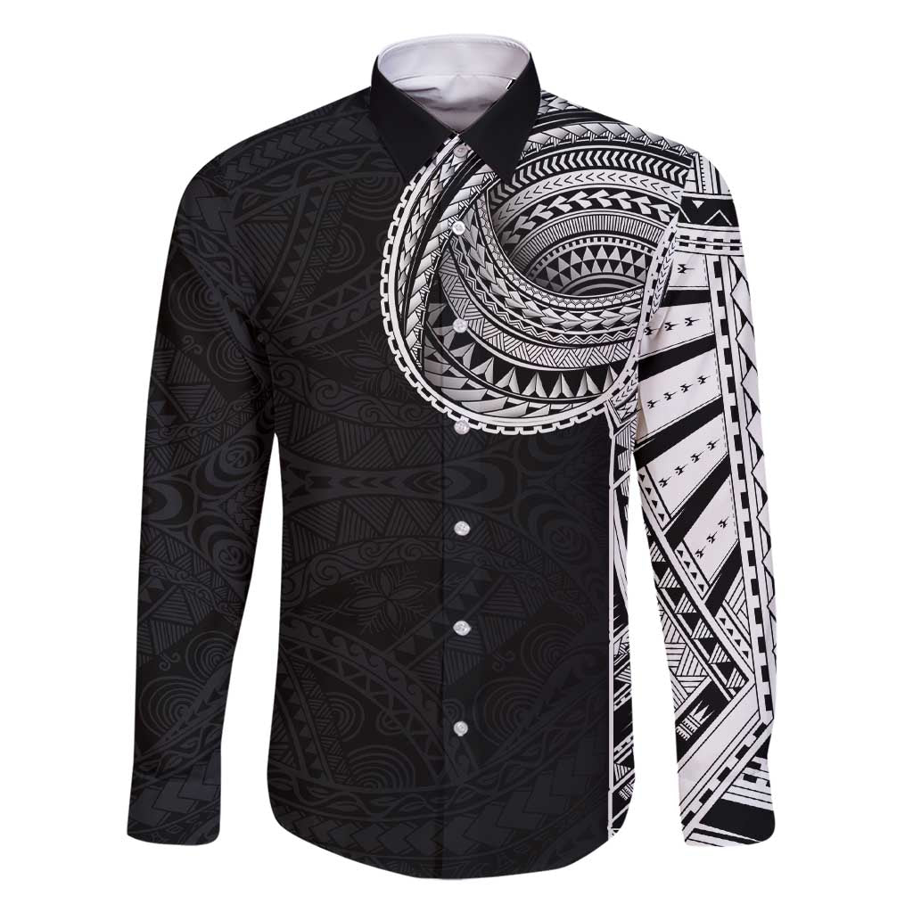 Samoan Art Tattoo Polynesian Pattern Family Matching Short Sleeve Bodycon Dress and Hawaiian Shirt