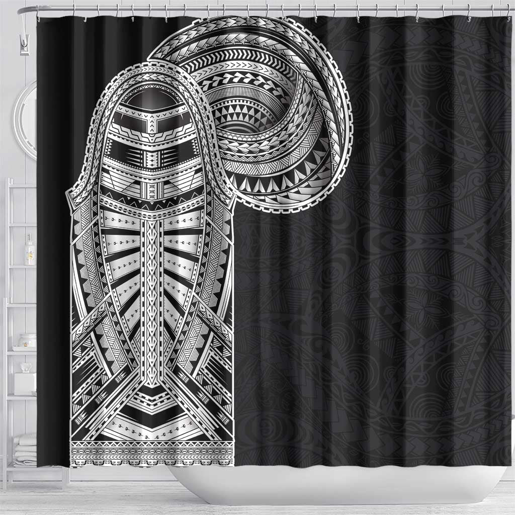 Samoan Art Tattoo Polynesian Pattern Shower Curtain