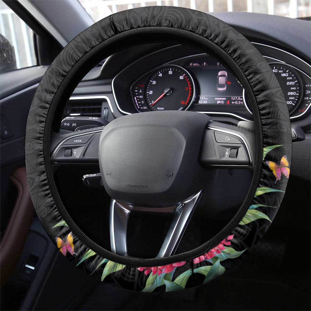 Samoan Art Tattoo Polynesian Pattern Steering Wheel Cover