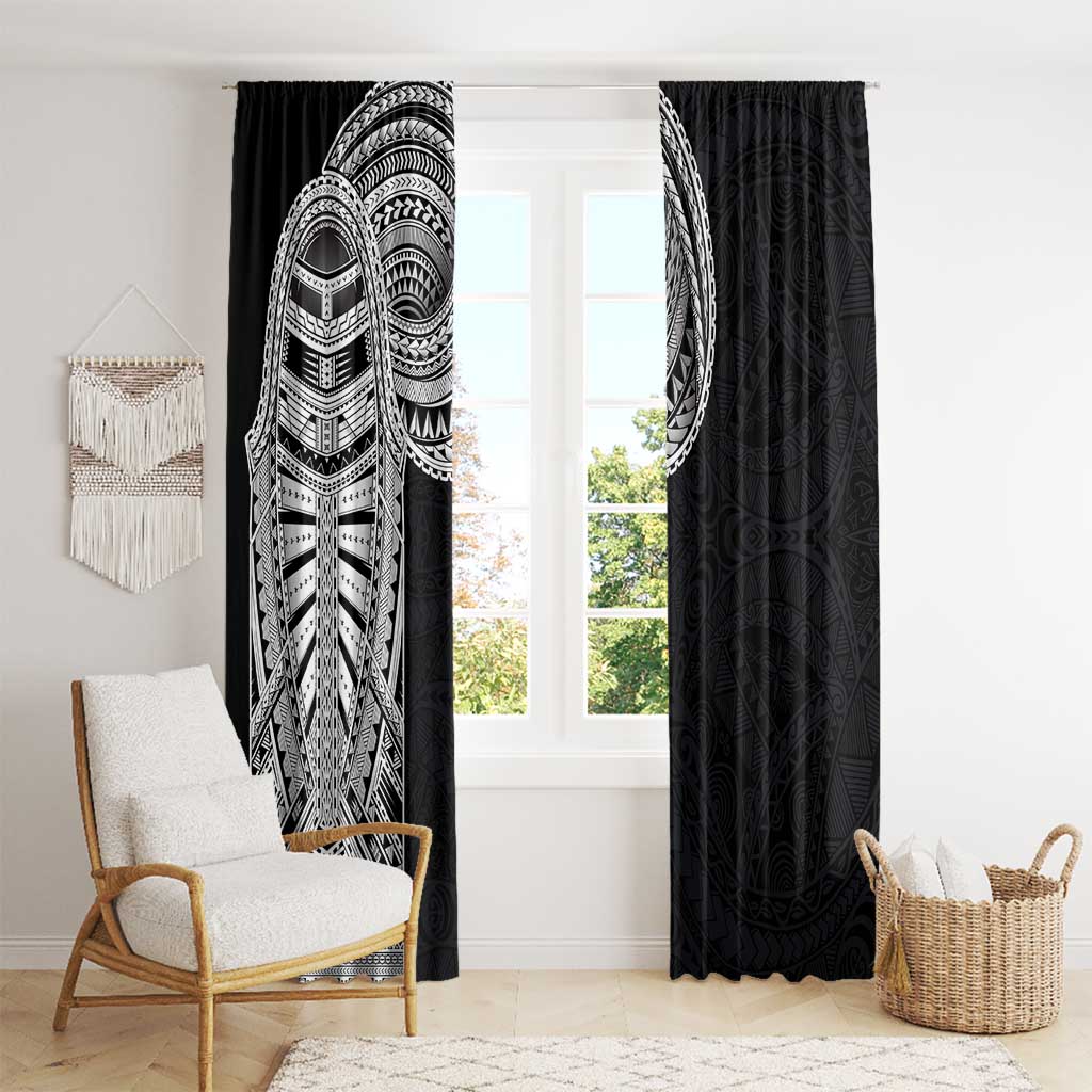 Samoan Art Tattoo Polynesian Pattern Window Curtain