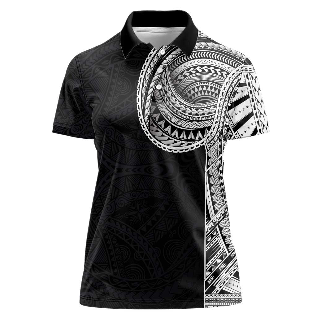 Samoan Art Tattoo Polynesian Pattern Women Polo Shirt