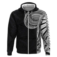 Samoan Art Tattoo Polynesian Pattern Zip Hoodie LT03 Zip Hoodie Black - Polynesian Pride