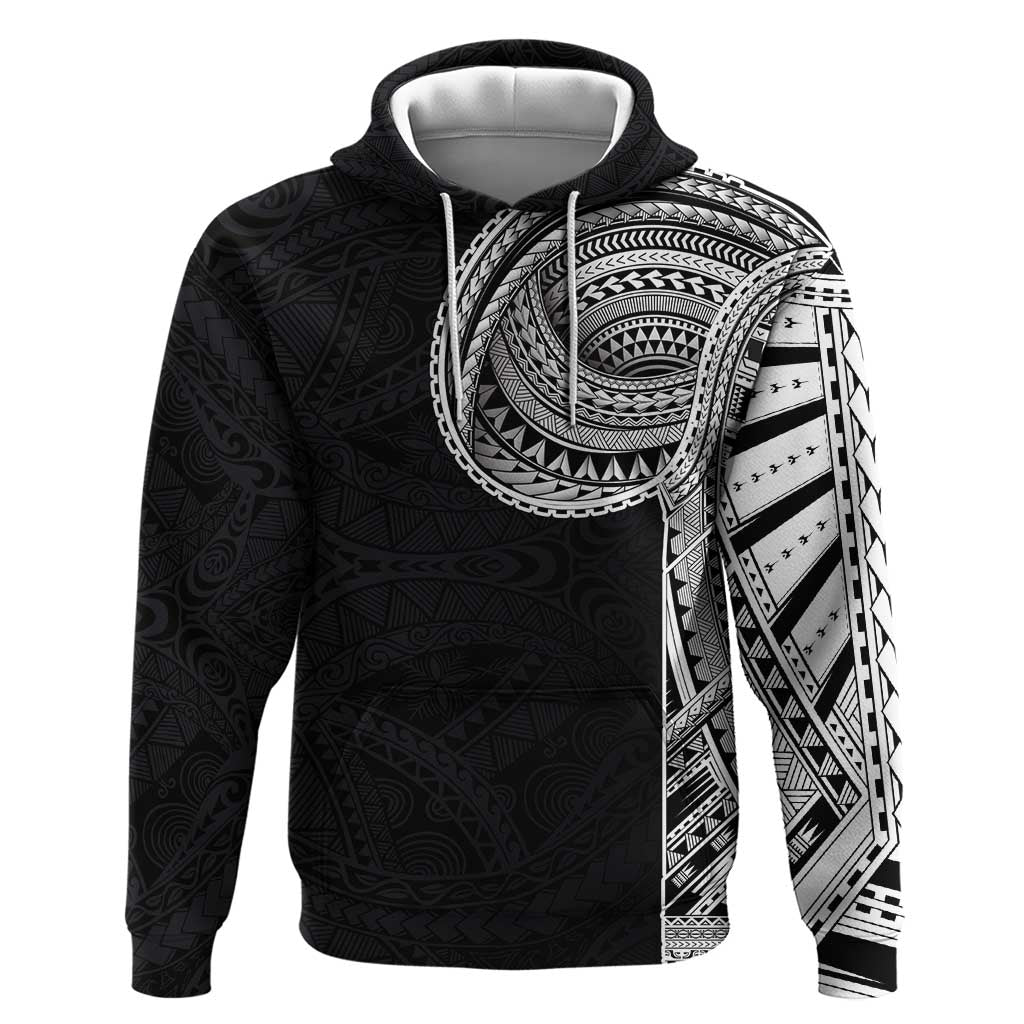 Samoan Art Tattoo Polynesian Pattern Zip Hoodie LT03 Pullover Hoodie Black - Polynesian Pride