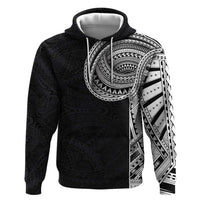 Samoan Art Tattoo Polynesian Pattern Zip Hoodie LT03 Pullover Hoodie Black - Polynesian Pride