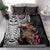 Samoan Warrior Art Tattoo Bedding Set Polynesian Pattern and Teuila