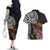 Samoan Warrior Art Tattoo Couples Matching Off The Shoulder Long Sleeve Dress and Hawaiian Shirt Polynesian Pattern and Teuila