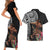 Samoan Warrior Art Tattoo Couples Matching Short Sleeve Bodycon Dress and Hawaiian Shirt Polynesian Pattern and Teuila