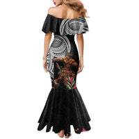 Samoan Warrior Art Tattoo Family Matching Mermaid Dress and Hawaiian Shirt Polynesian Pattern and Teuila