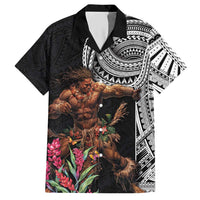 Samoan Warrior Art Tattoo Hawaiian Shirt Polynesian Pattern and Teuila LT03 Black - Polynesian Pride