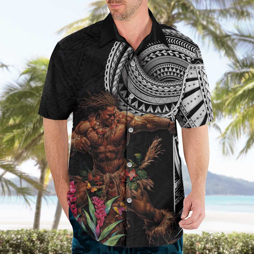 Samoan Warrior Art Tattoo Hawaiian Shirt Polynesian Pattern and Teuila LT03 - Polynesian Pride