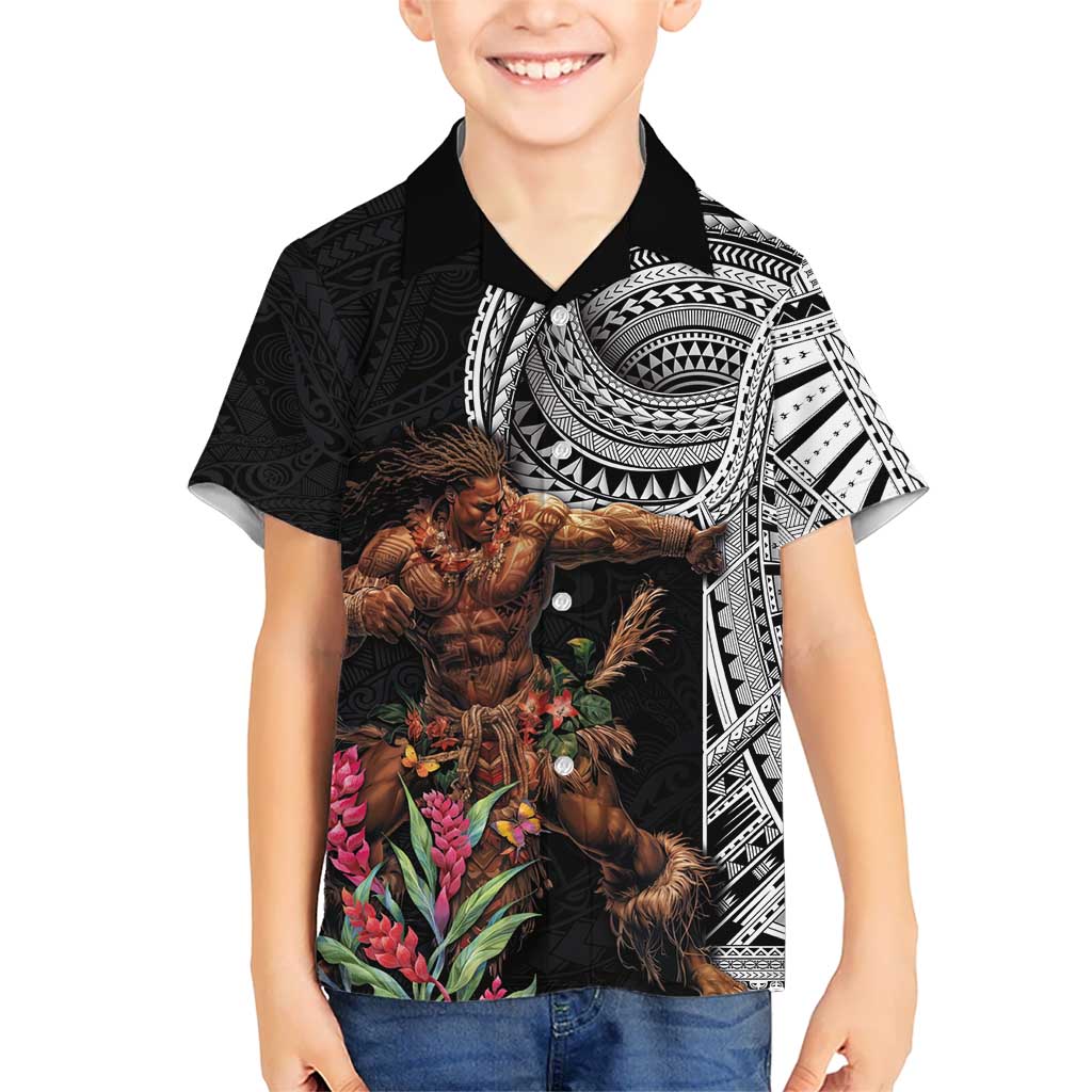 Samoan Warrior Art Tattoo Hawaiian Shirt Polynesian Pattern and Teuila LT03 - Polynesian Pride