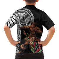 Samoan Warrior Art Tattoo Kid Hawaiian Shirt Polynesian Pattern and Teuila LT03 - Polynesian Pride