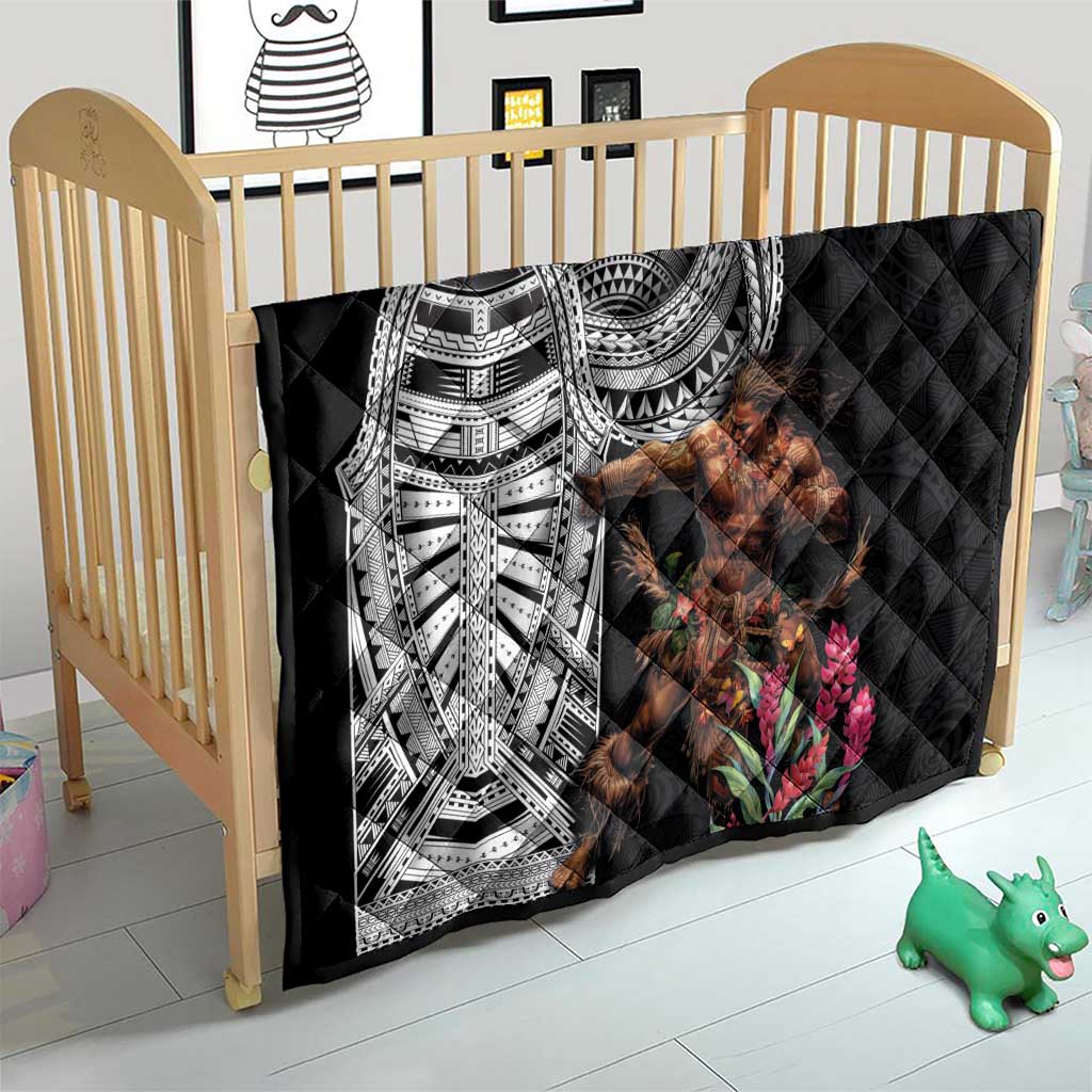 Samoan Warrior Art Tattoo Quilt Polynesian Pattern and Teuila