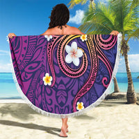 Hawaiian Octopus Tattoo and Frangipani Beach Blanket