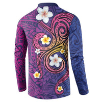 Hawaiian Octopus Tattoo and Frangipani Button Sweatshirt LT03 - Polynesian Pride