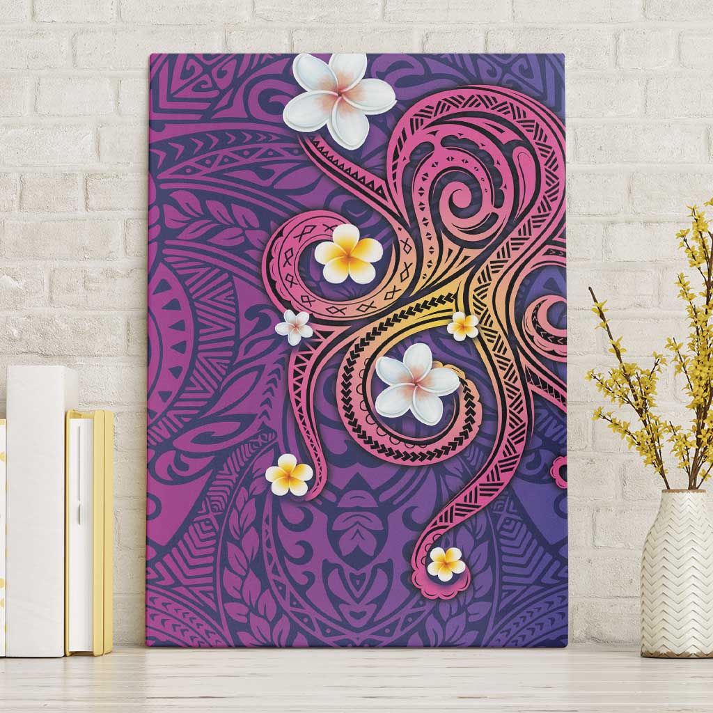 Hawaiian Octopus Tattoo and Frangipani Canvas Wall Art