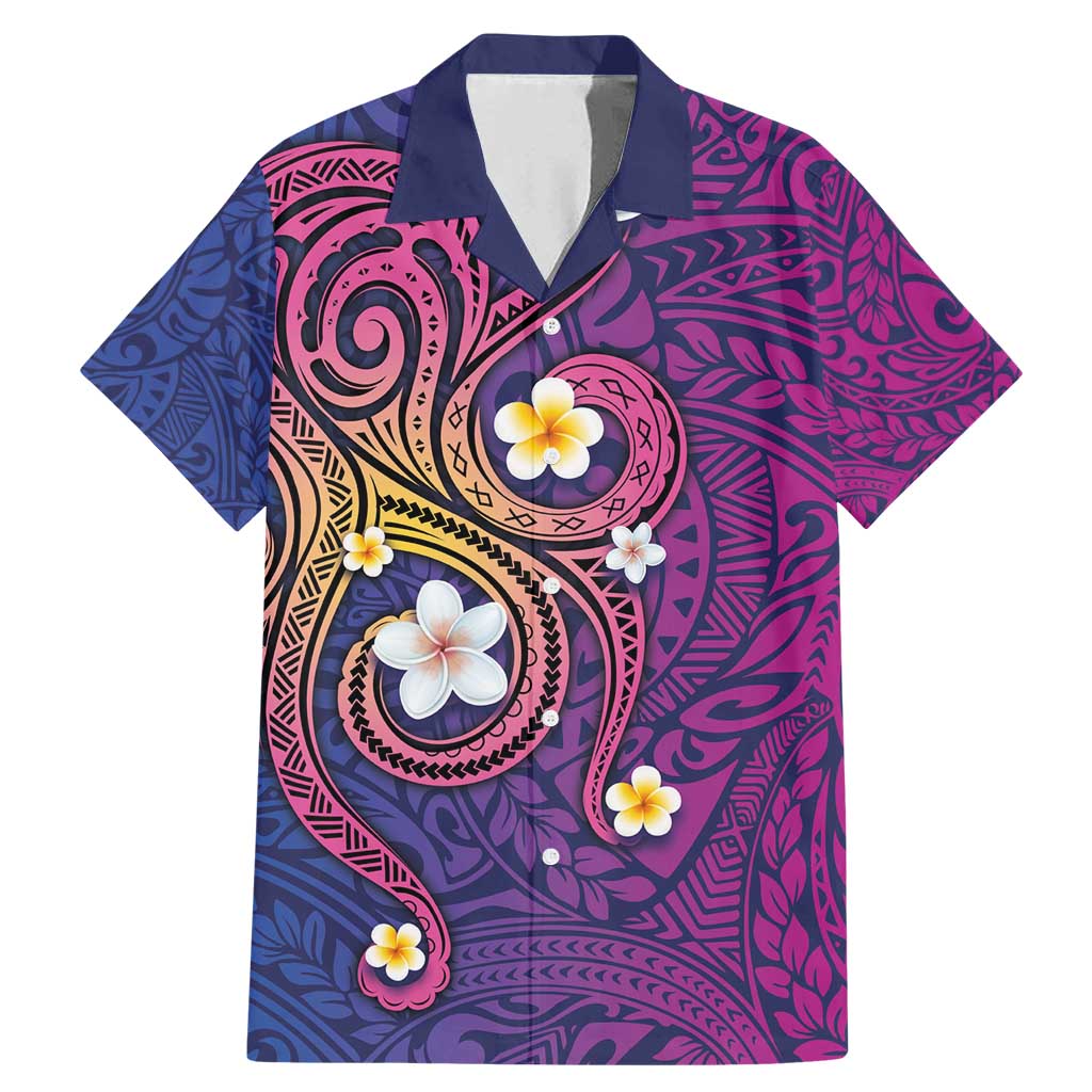 Hawaiian Octopus Tattoo and Frangipani Family Matching Mermaid Dress and Hawaiian Shirt