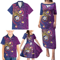 Hawaiian Octopus Tattoo and Frangipani Family Matching Puletasi and Hawaiian Shirt LT03 - Polynesian Pride