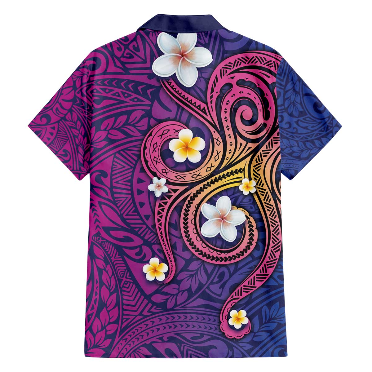 Hawaiian Octopus Tattoo and Frangipani Family Matching Puletasi and Hawaiian Shirt LT03 - Polynesian Pride
