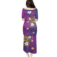 Hawaiian Octopus Tattoo and Frangipani Family Matching Puletasi and Hawaiian Shirt LT03 - Polynesian Pride