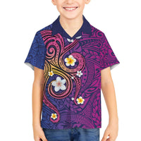 Hawaiian Octopus Tattoo and Frangipani Family Matching Puletasi and Hawaiian Shirt LT03 Son's Shirt Purple - Polynesian Pride