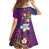 Hawaiian Octopus Tattoo and Frangipani Kid Short Sleeve Dress