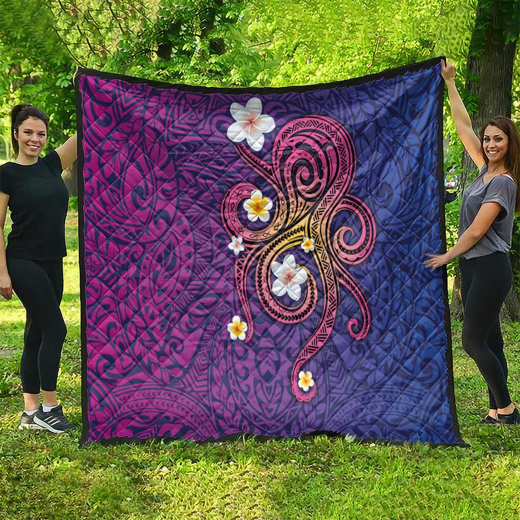 Hawaiian Octopus Tattoo and Frangipani Quilt