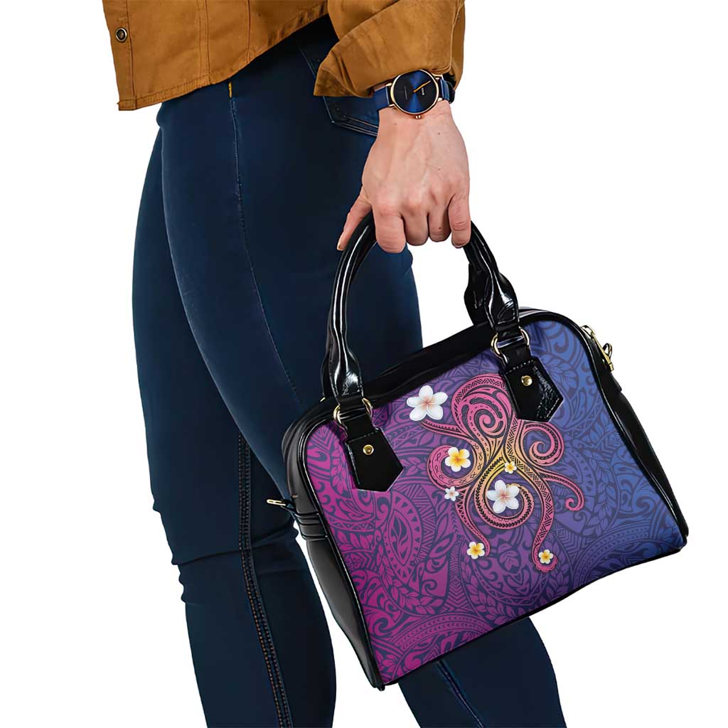 Hawaiian Octopus Tattoo and Frangipani Shoulder Handbag LT03 - Polynesian Pride