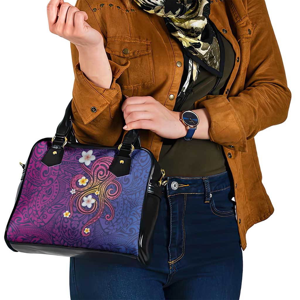 Hawaiian Octopus Tattoo and Frangipani Shoulder Handbag LT03 - Polynesian Pride