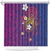 Hawaiian Octopus Tattoo and Frangipani Shower Curtain LT03 Purple - Polynesian Pride
