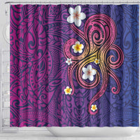 Hawaiian Octopus Tattoo and Frangipani Shower Curtain LT03 - Polynesian Pride