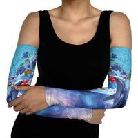 Hawaii Aloha Whales Arm Sleeves Hibiscus and Whales with Polynesian Pattern - Polynesian Pride