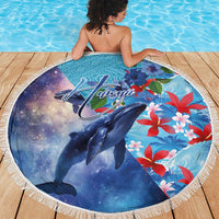 Hawaii Aloha Whales Beach Blanket Hibiscus and Whales with Polynesian Pattern - Polynesian Pride