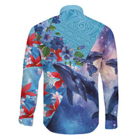 Hawaii Aloha Whales Family Matching Puletasi and Hawaiian Shirt Hibiscus and Whales with Polynesian Pattern - Polynesian Pride
