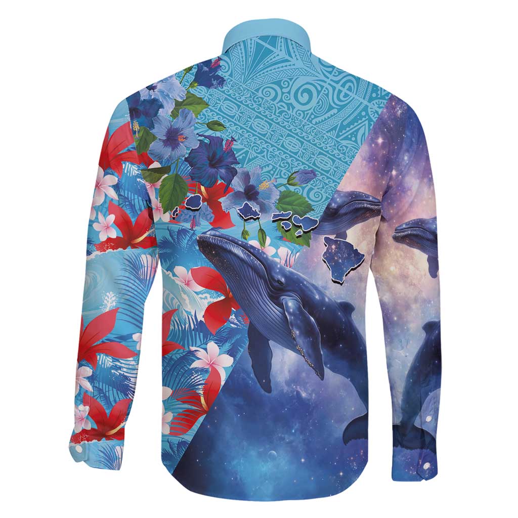 Hawaii Aloha Whales Family Matching Summer Maxi Dress and Hawaiian Shirt Hibiscus and Whales with Polynesian Pattern - Polynesian Pride