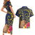 Tokelau Tokehega Day Couples Matching Short Sleeve Bodycon Dress and Hawaiian Shirt Coat of Arms with Polynesian Tattoo and Hibiscus