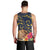 Tokelau Tokehega Day Men Tank Top Coat of Arms with Polynesian Tattoo and Hibiscus